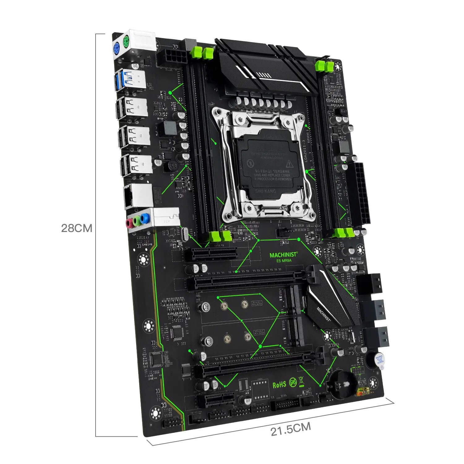 MACHINIST E5 MR9A V1.0 X99 الل - مراجعة X99 Dual Cpu Motherboard Combo وسعره