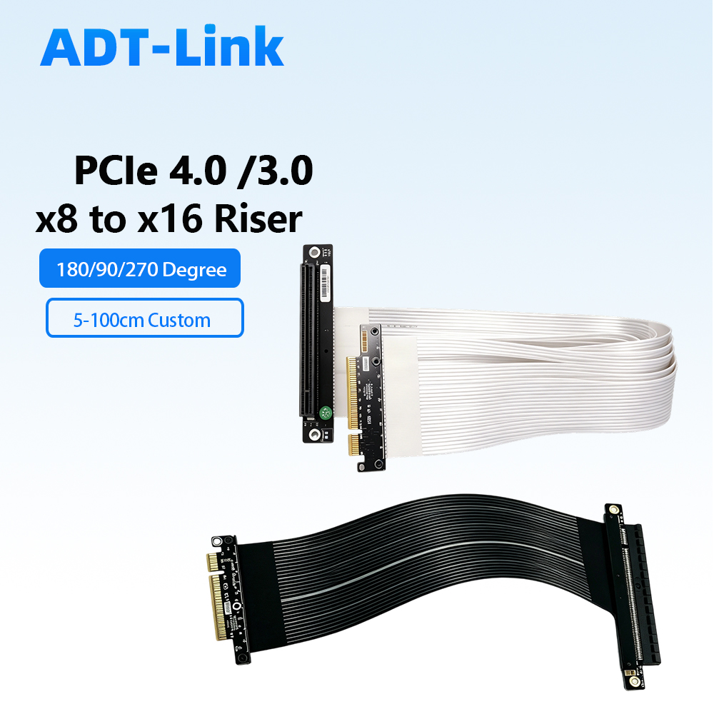 كابل تمديد ADT-Link PCIe 4.0 / - مراجعة Pcie 4.0 X16 Riser Cable 90 Degree وسعره